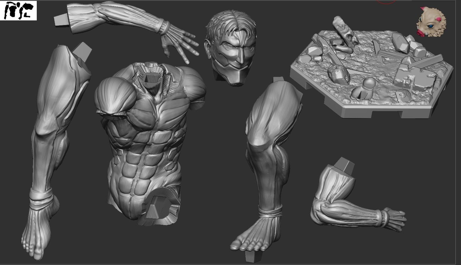 Reiner  Armored Titan - Shingeki no Kyojin 3D print model_8