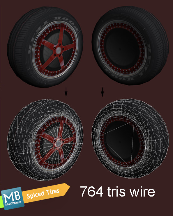 Spiced Tire Low-poly 3D model_3