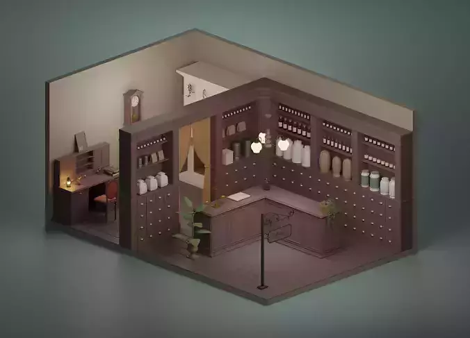 Apothecary pendulum clock