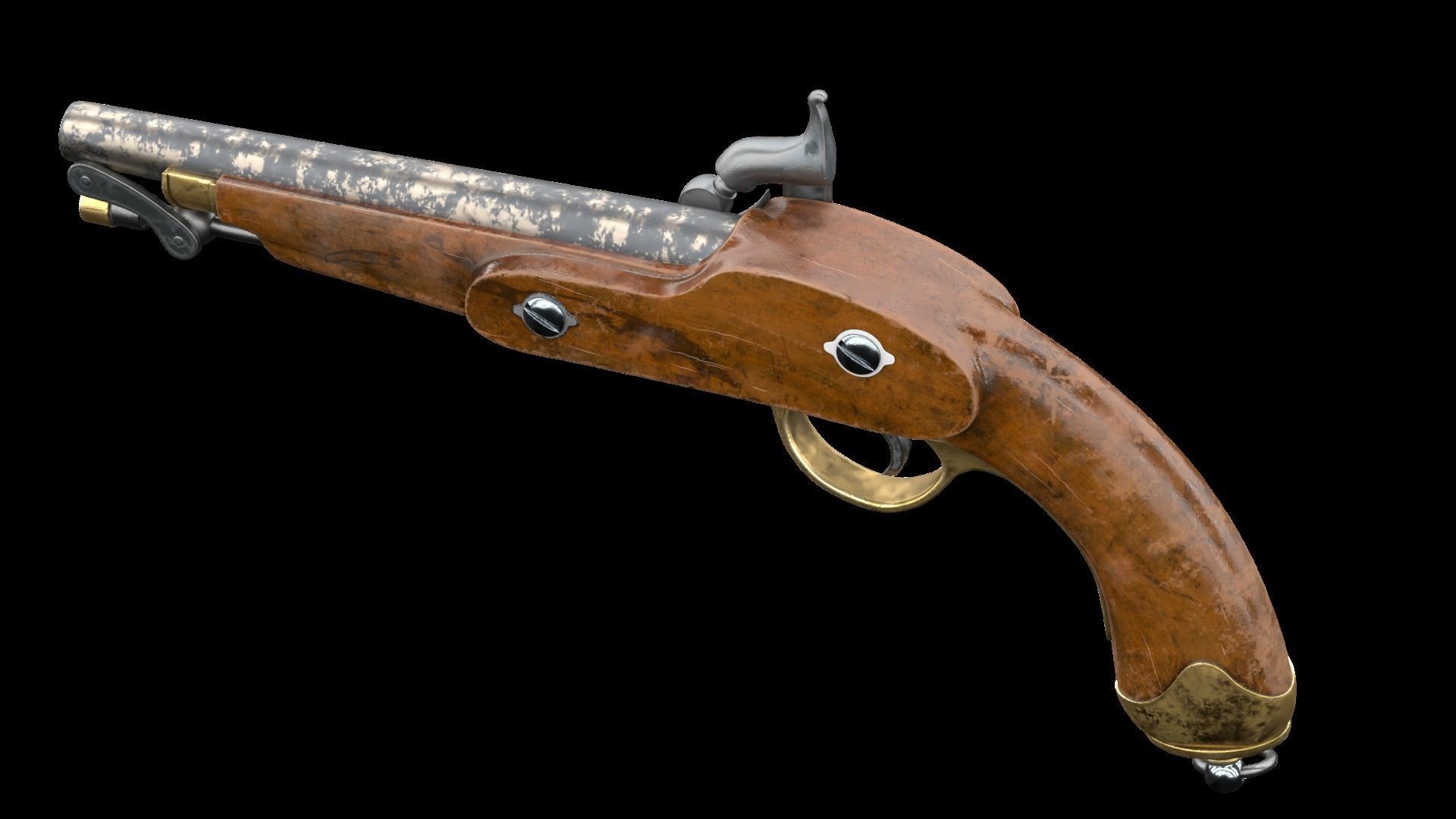 Colt G Mordant 1846 Low-poly 3D model_3