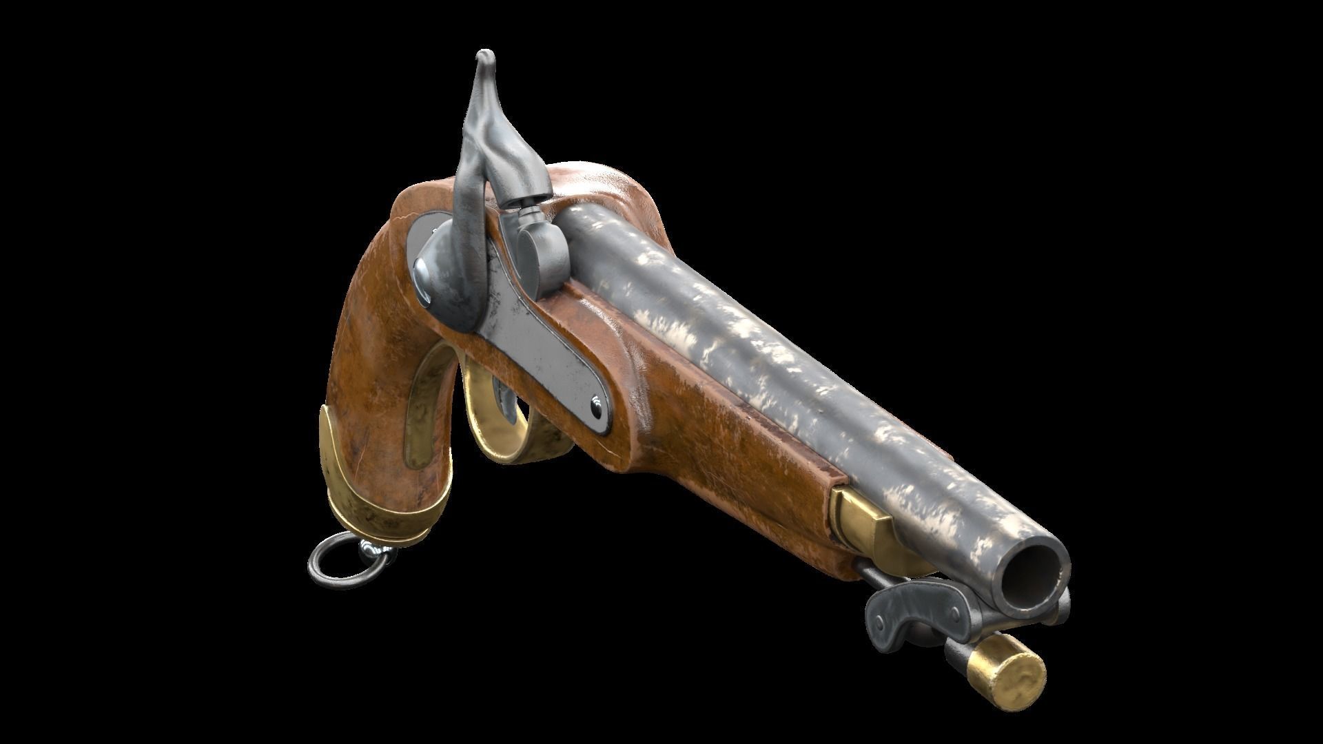 Colt G Mordant 1846 Low-poly 3D model_1