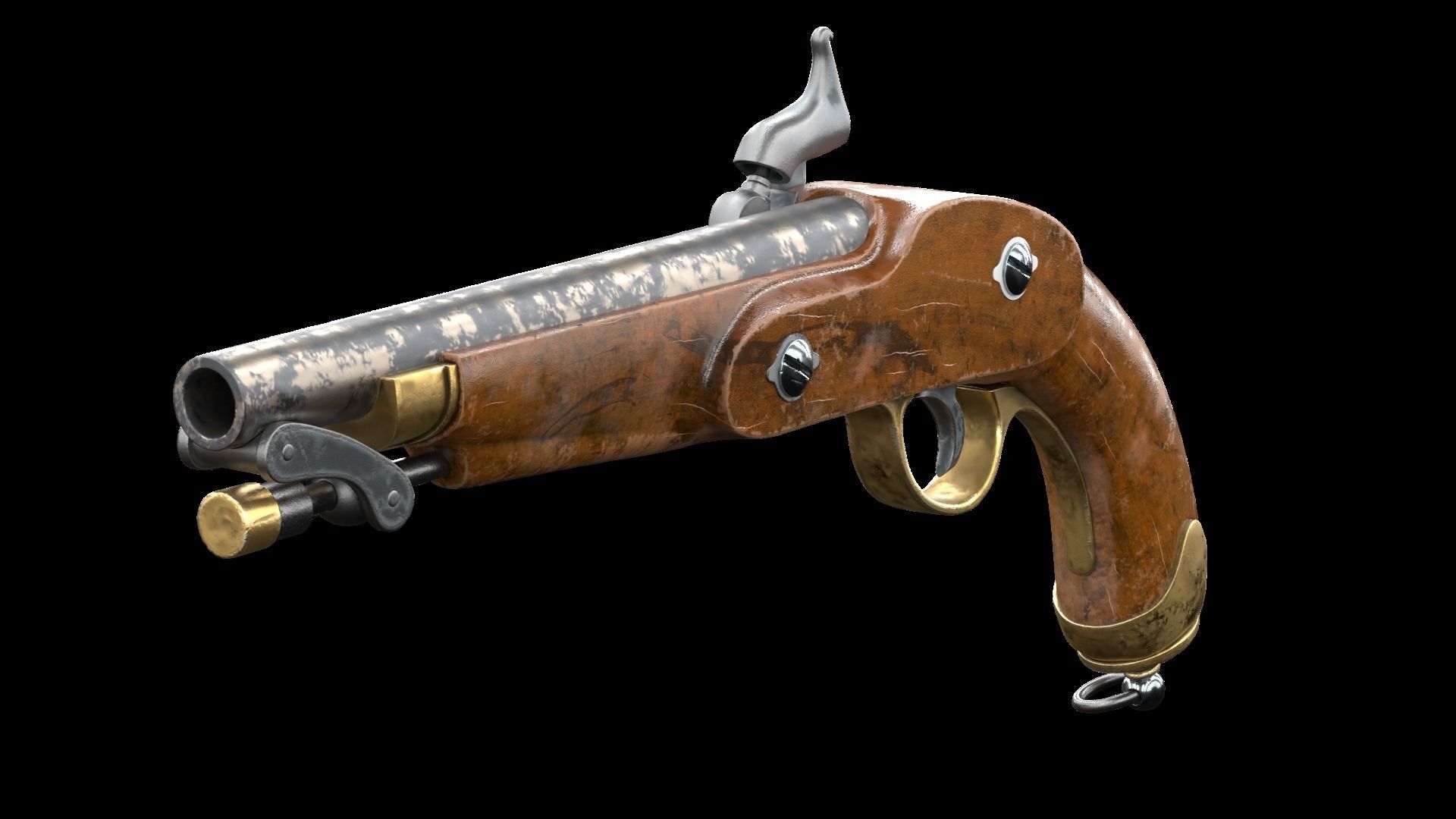 Colt G Mordant 1846 Low-poly 3D model_2