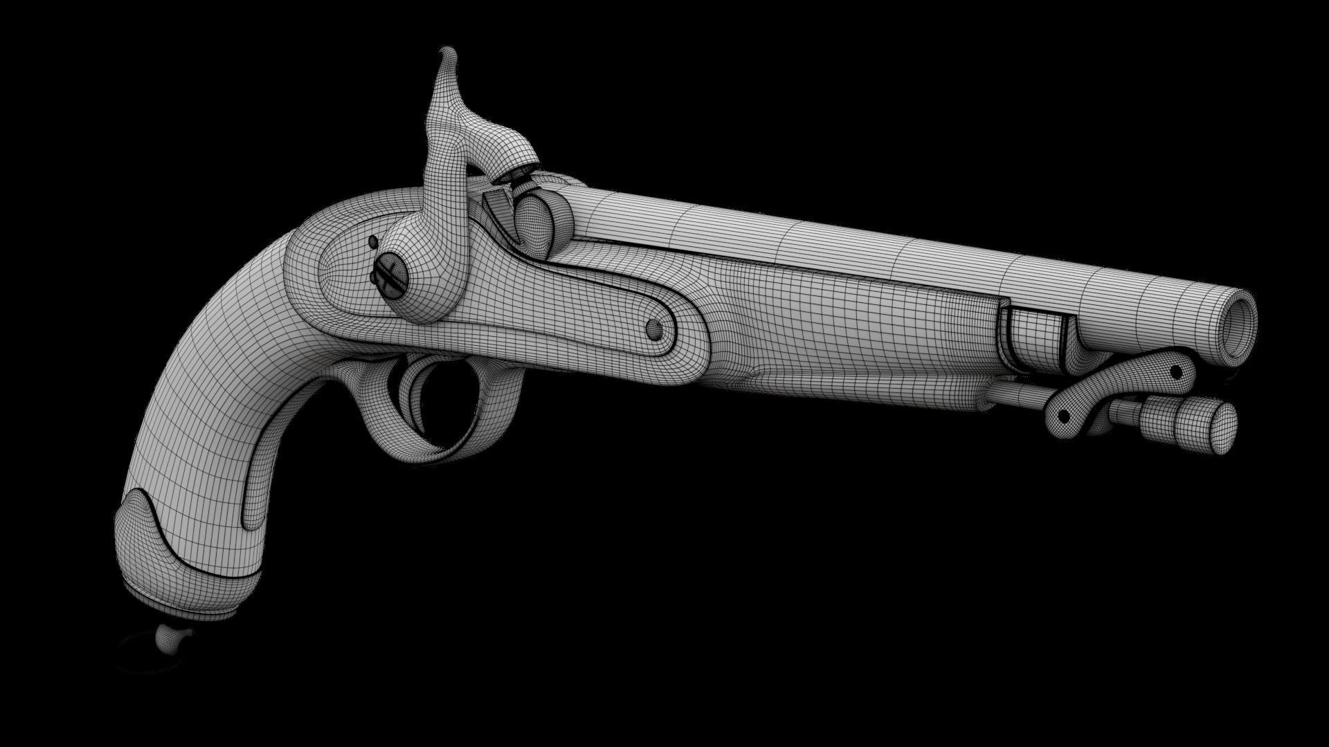Colt G Mordant 1846 Low-poly 3D model_5