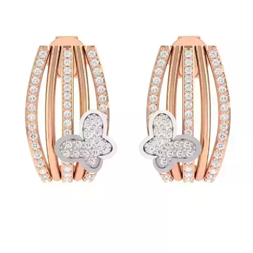 Women Butterfly Earrings 3dm stl render detail  3D print model