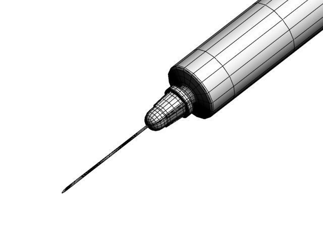 syringe injection Low-poly 3D model_19
