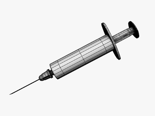 syringe injection Low-poly 3D model_3