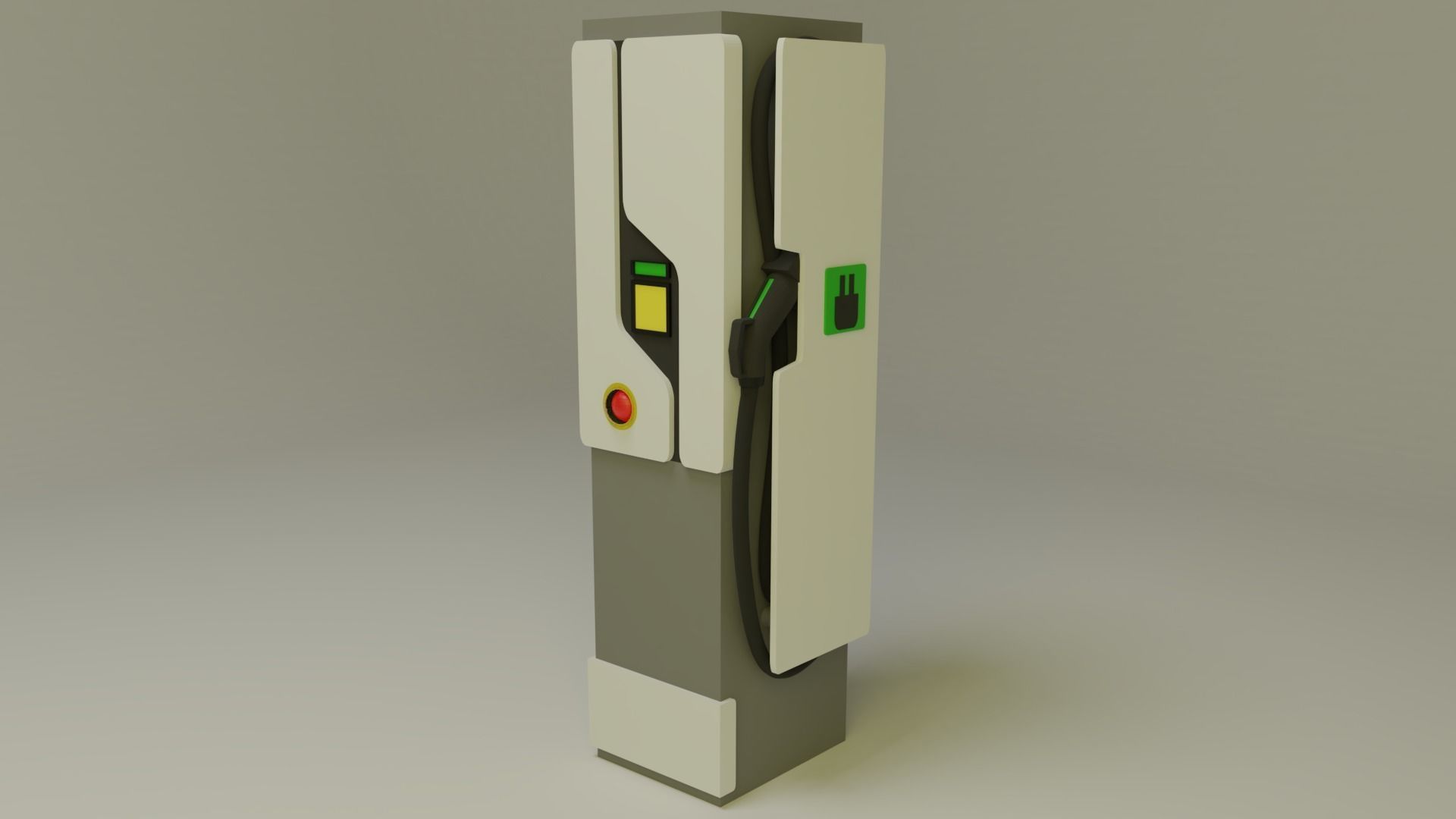 Charging Station Low-poly 3D model_3