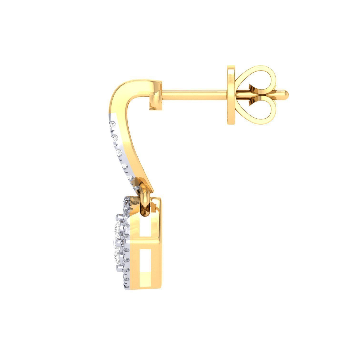 Women Square Earrings 3dm stl render detail  3D print model_7