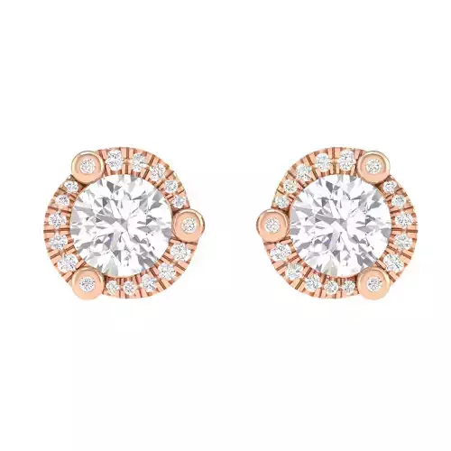 Women Round Earrings 3dm stl render detail 