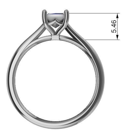 Solitaire swarovski crystal ring 3D print model_1