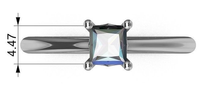 Solitaire swarovski crystal ring 3D print model