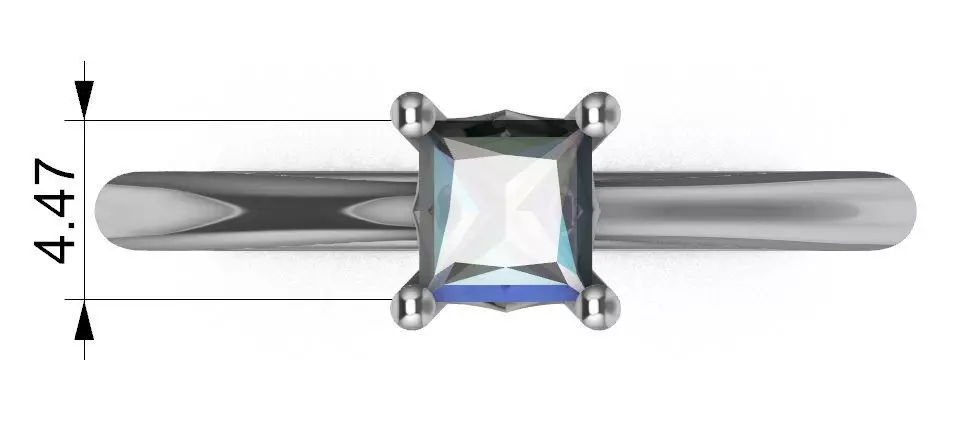 Solitaire swarovski crystal ring 3D print model_0