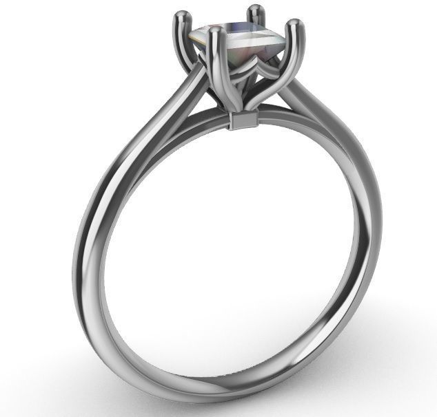 Solitaire swarovski crystal ring 3D print model_2