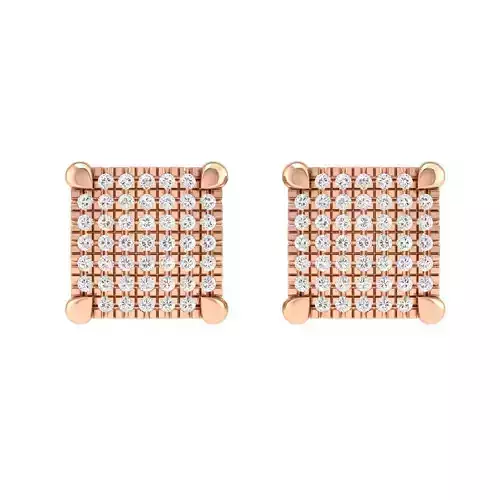 Women Square Earrings 3dm stl render detail  3D print model
