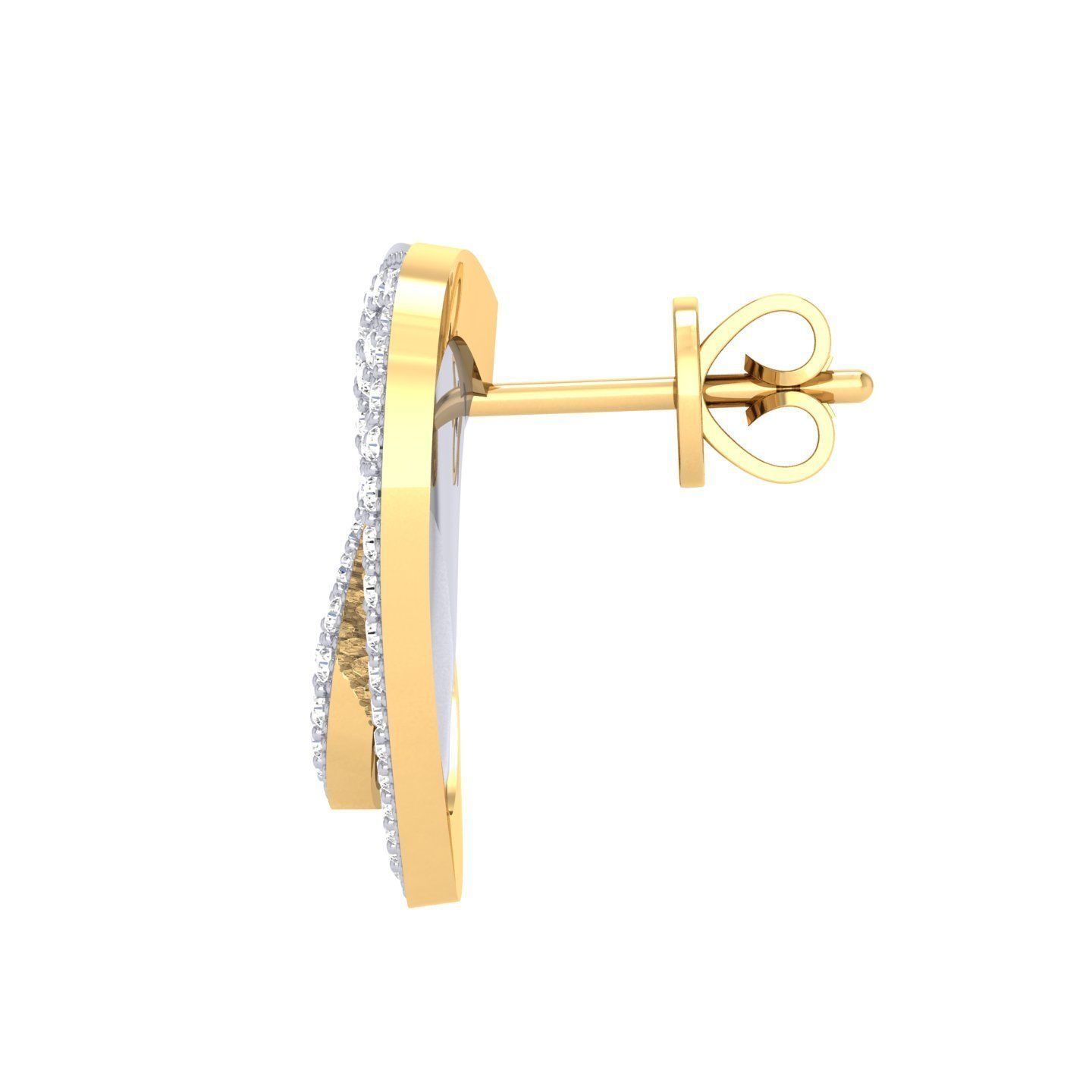 Women Heart Earrings 3dm stl render detail 3D print model_7