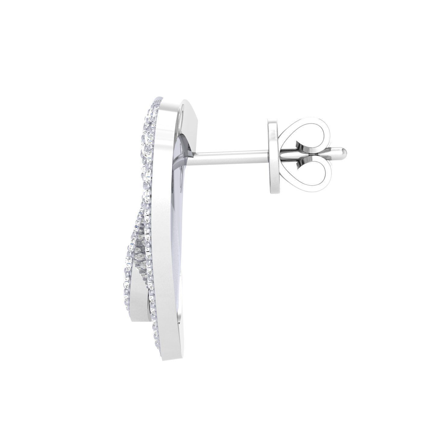 Women Heart Earrings 3dm stl render detail 3D print model_4