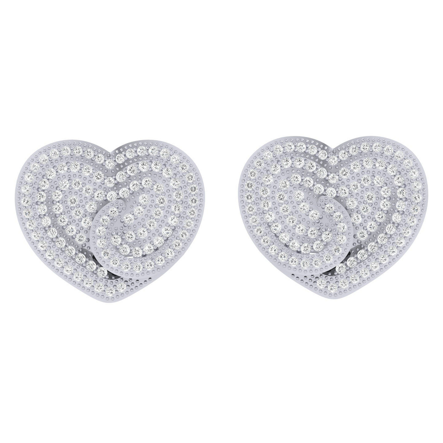 Women Heart Earrings 3dm stl render detail 3D print model_3