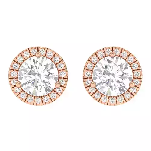 Women Round Earrings 3dm stl render detail