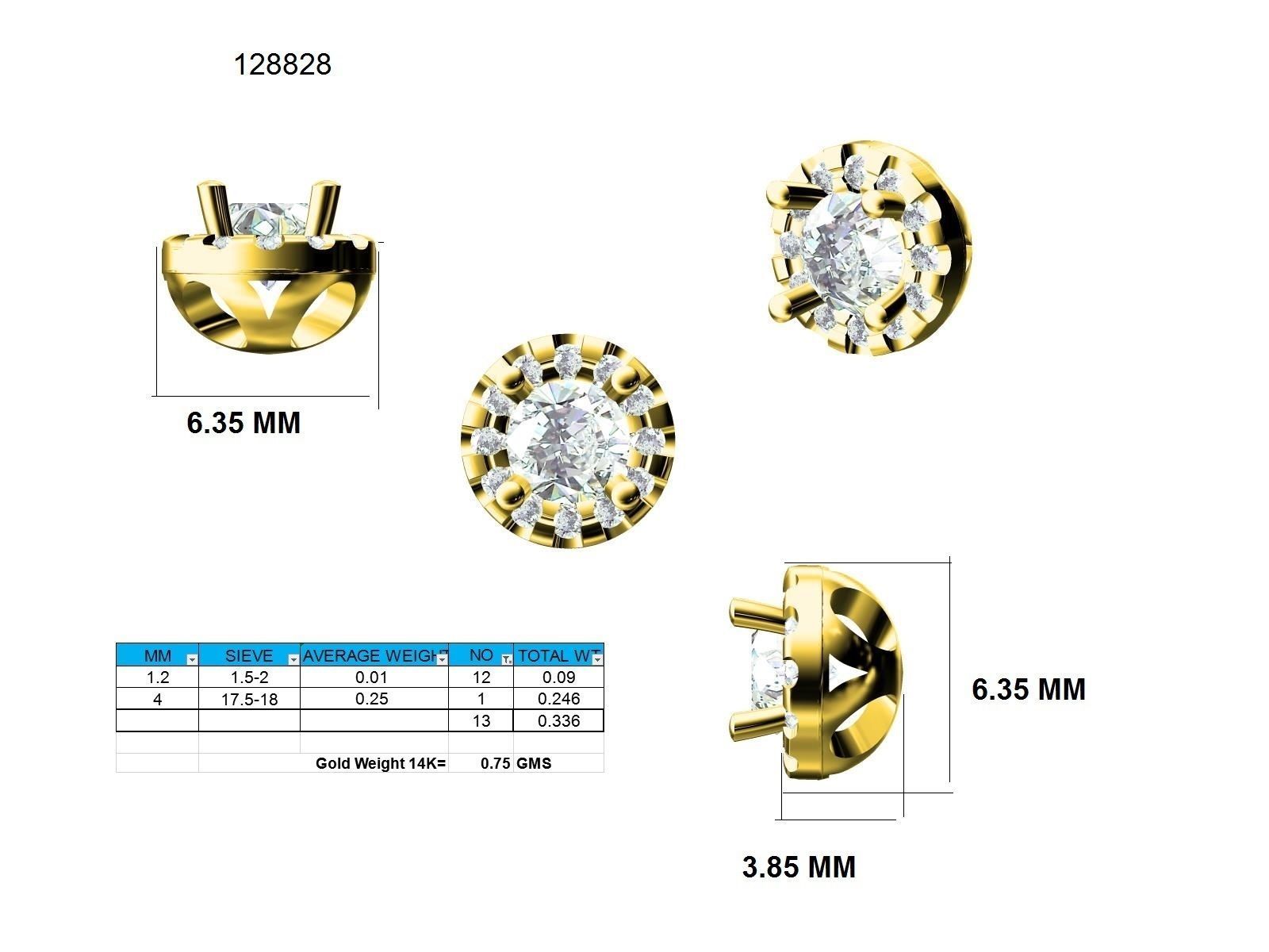 Women Round Earrings 3dm stl render detail 3D print model_9