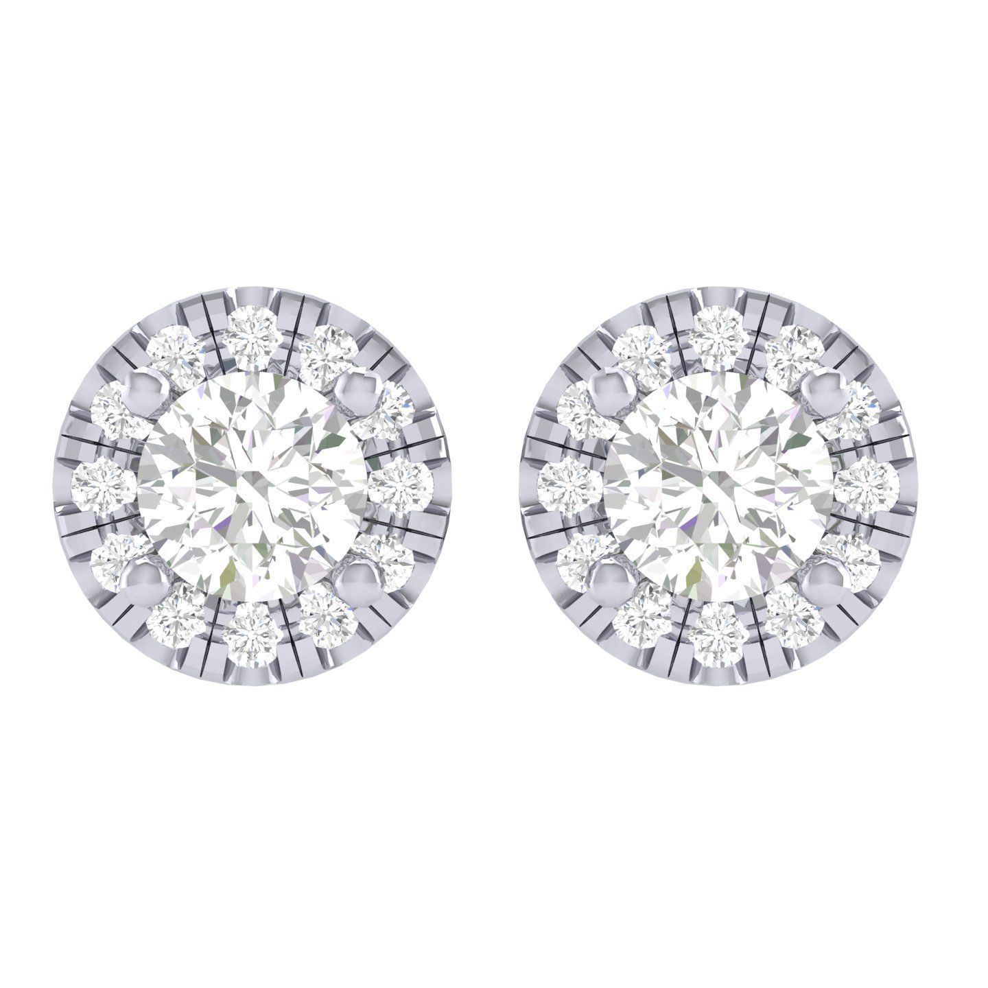 Women Round Earrings 3dm stl render detail 3D print model_3