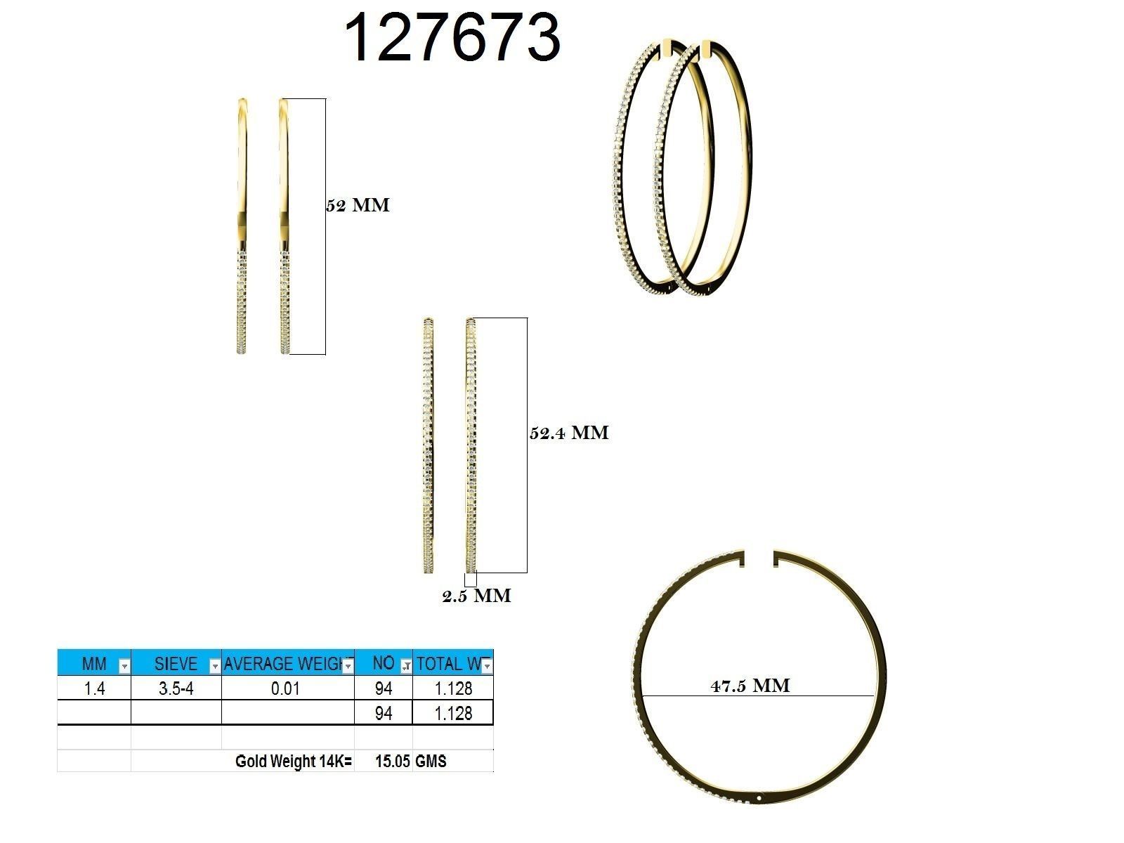 Women Earrings 3dm stl render detail  3D print model_9