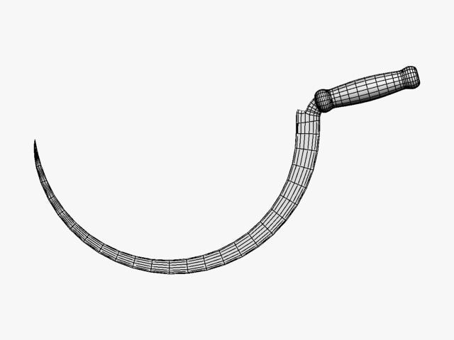 sickle knife Low-poly 3D model_13