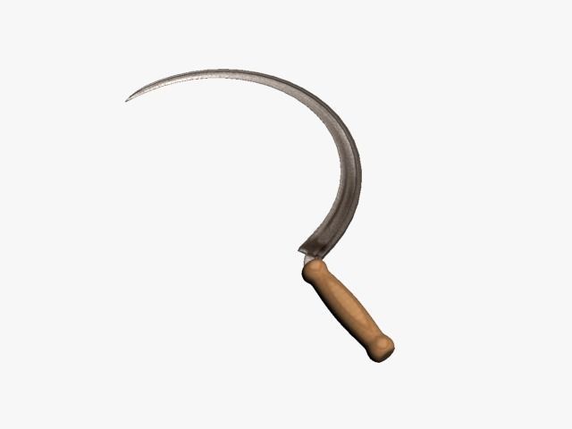 sickle knife Low-poly 3D model_1