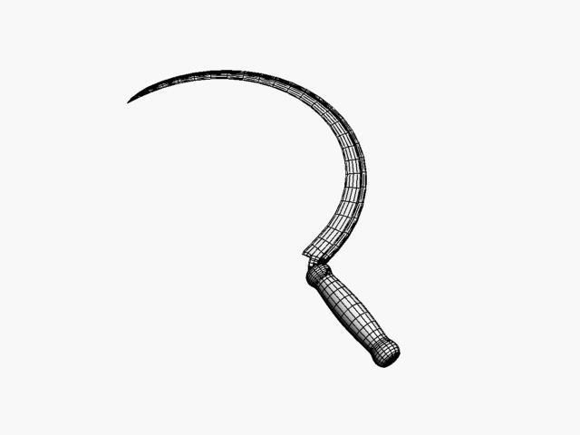 sickle knife Low-poly 3D model_2