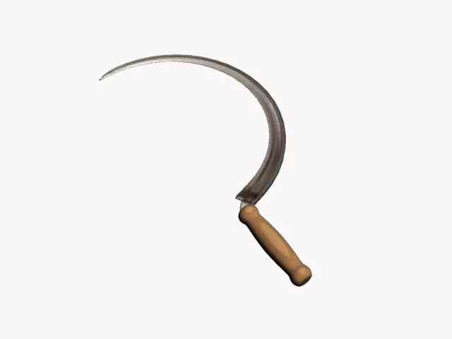 sickle knife Low-poly 3D model_0