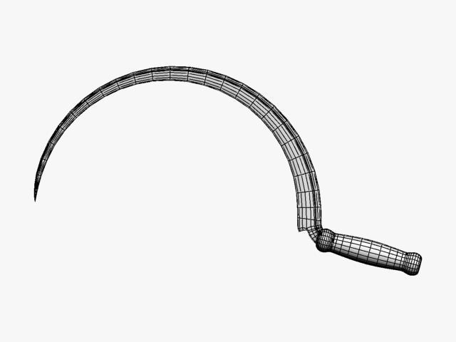 sickle knife Low-poly 3D model_11