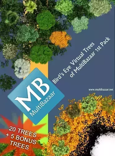 Multibazaar Bird s Eye Virtual Trees 1st Pack 3D model