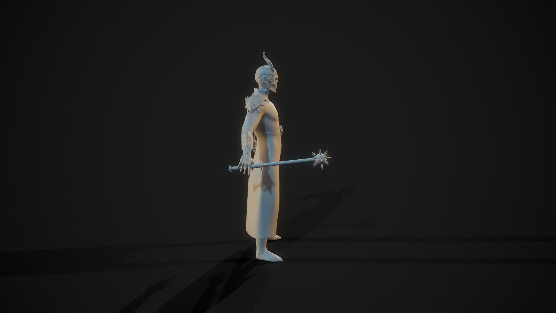 Demonologist man holding sword Free 3D model_23