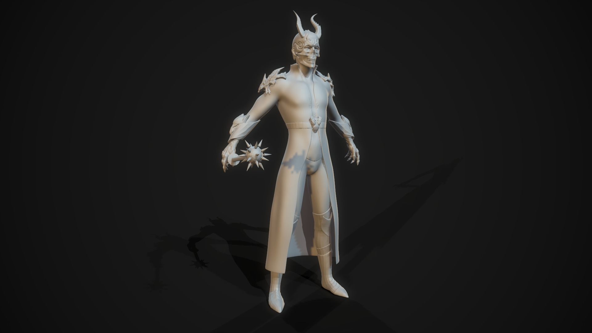 Demonologist man holding sword Free 3D model_2