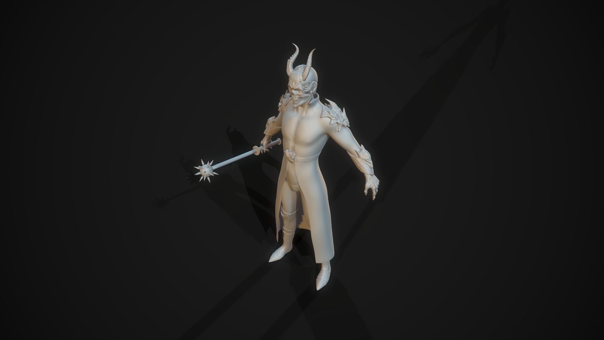 Demonologist man holding sword Free 3D model_17