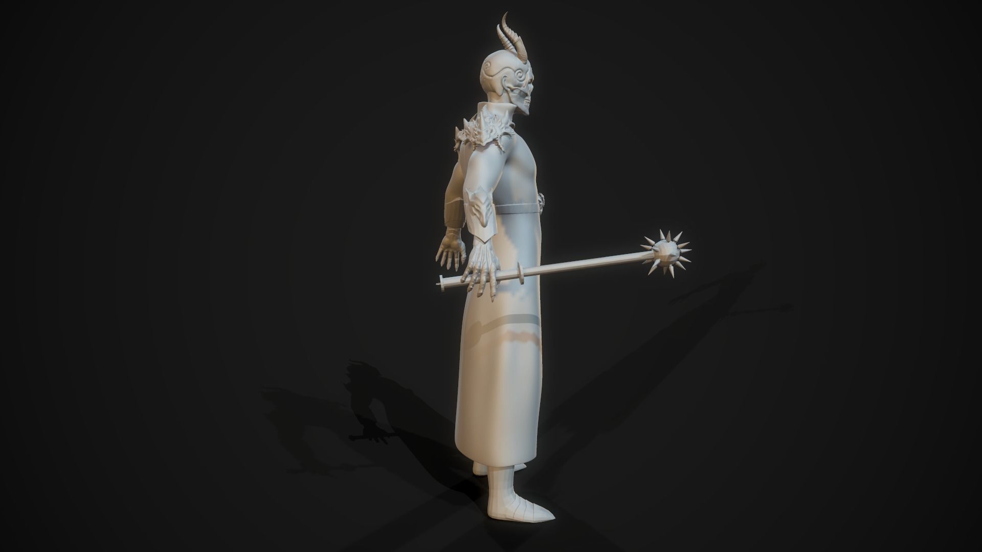 Demonologist man holding sword Free 3D model_5