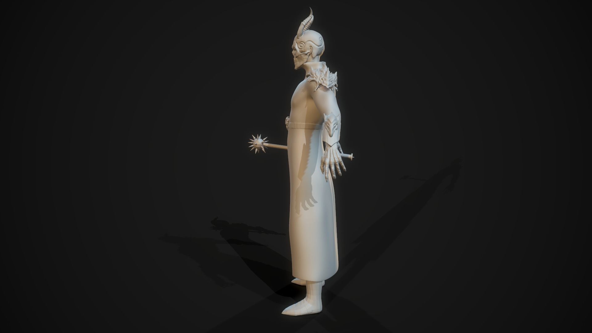Demonologist man holding sword Free 3D model_12