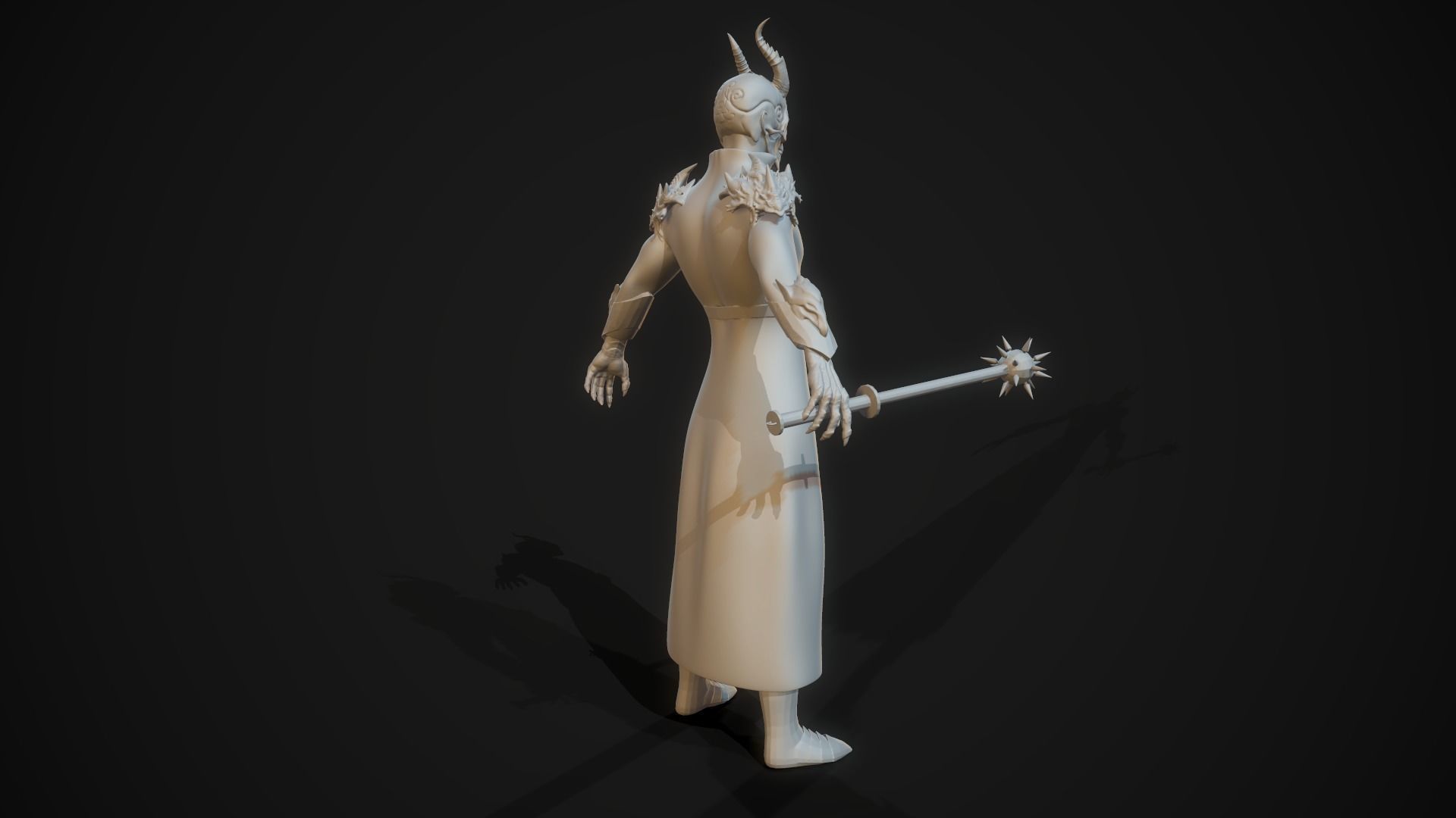 Demonologist man holding sword Free 3D model_6
