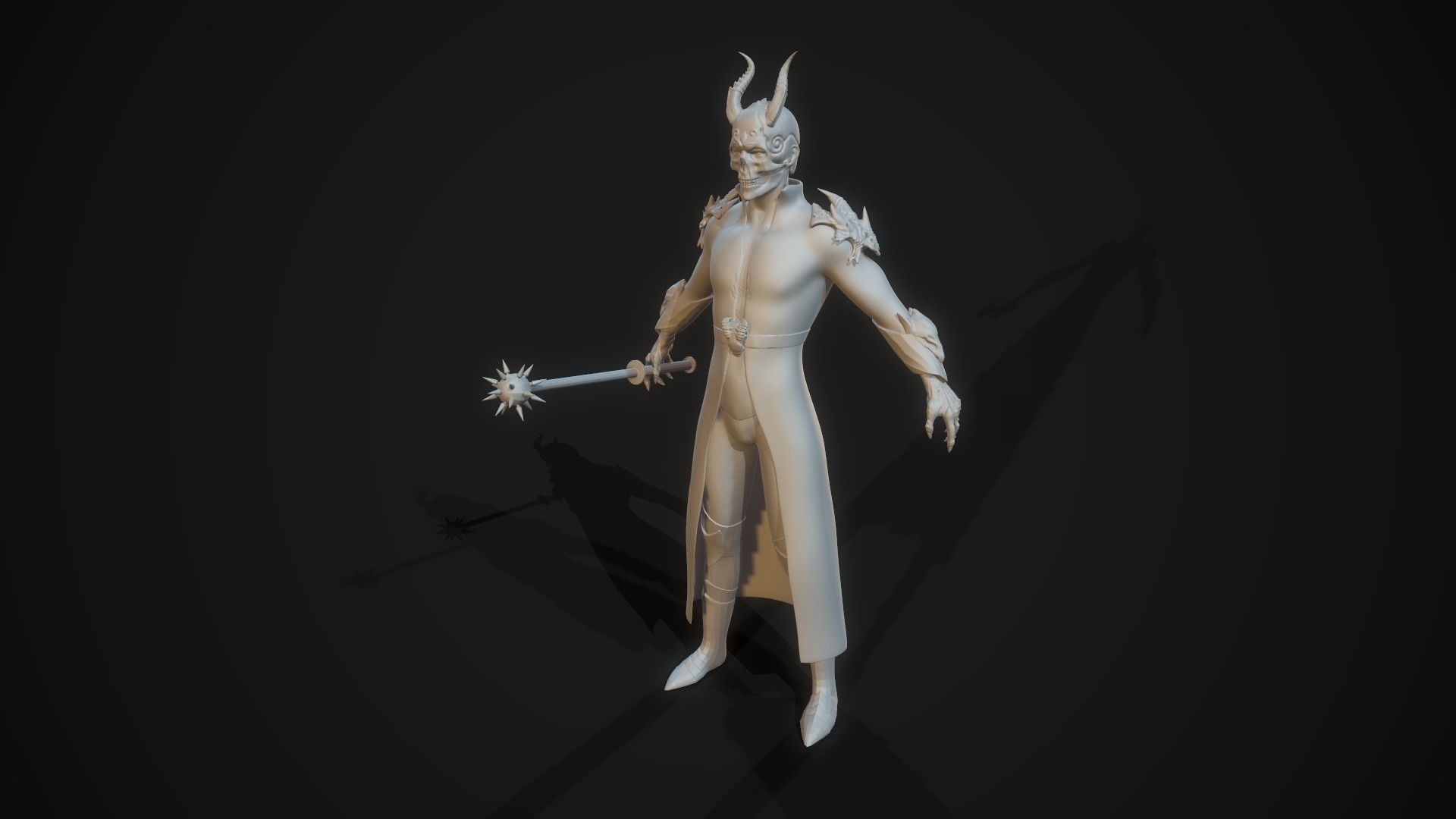 Demonologist man holding sword Free 3D model_21