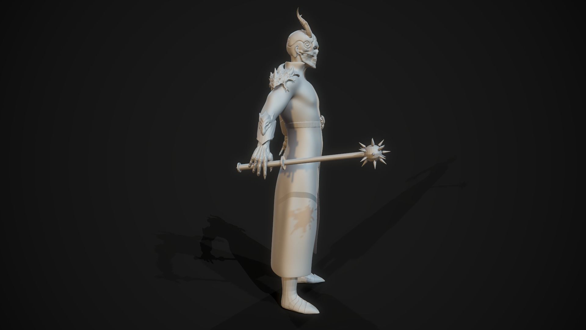 Demonologist man holding sword Free 3D model_4