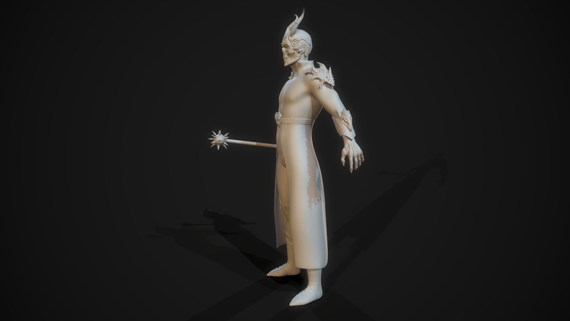 Demonologist man holding sword Free 3D model_13