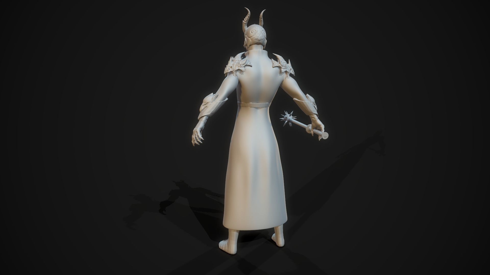 Demonologist man holding sword Free 3D model_9