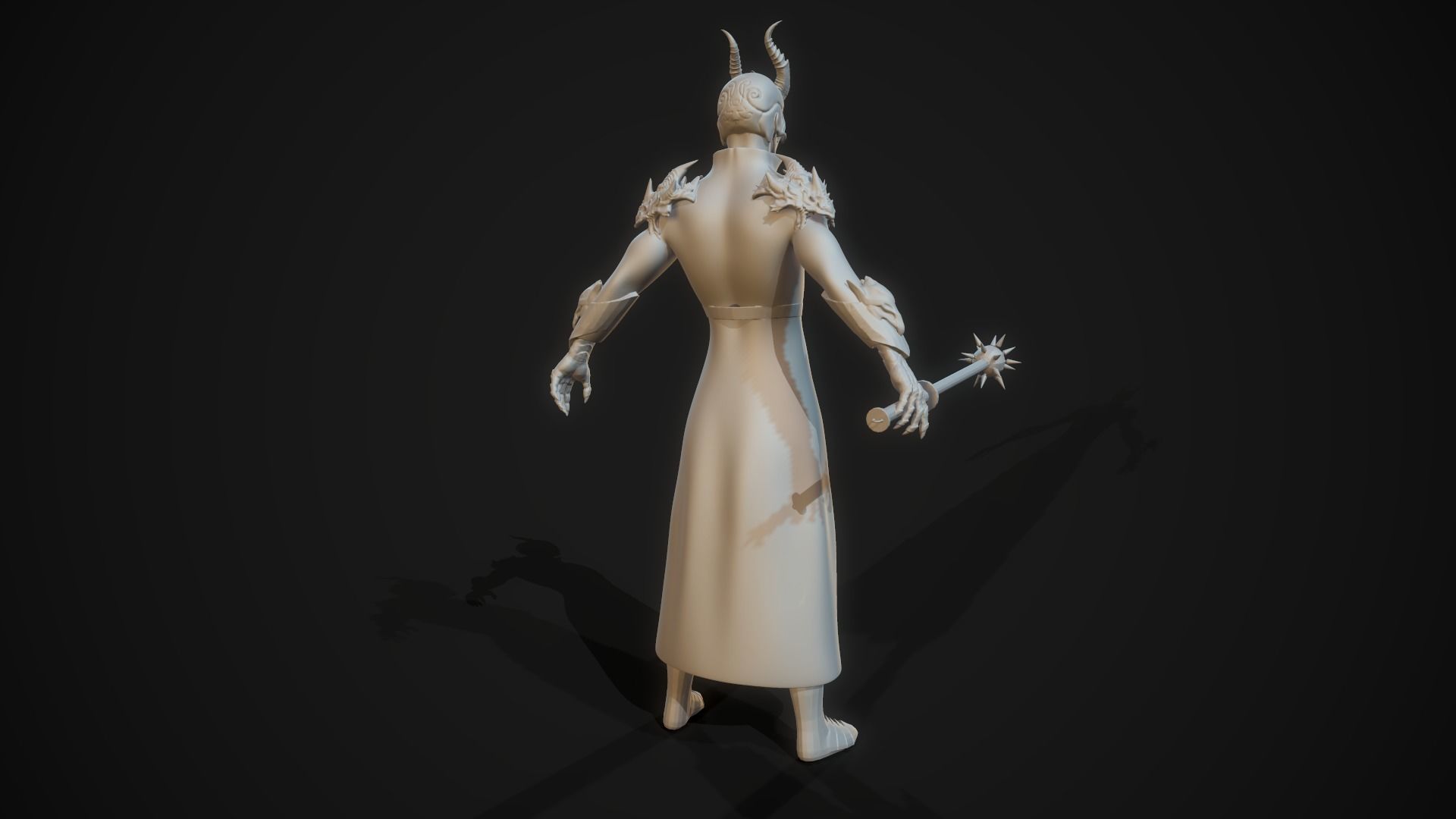 Demonologist man holding sword Free 3D model_7