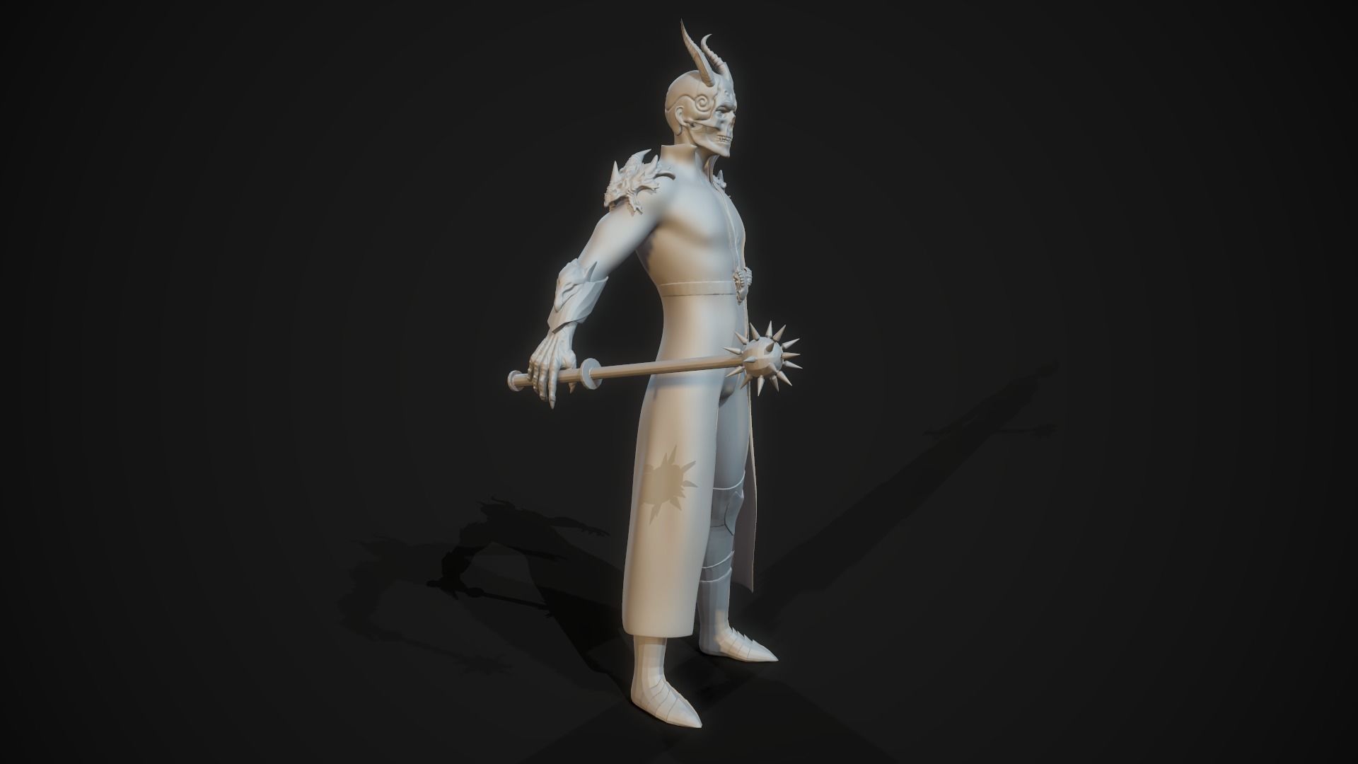 Demonologist man holding sword Free 3D model_3