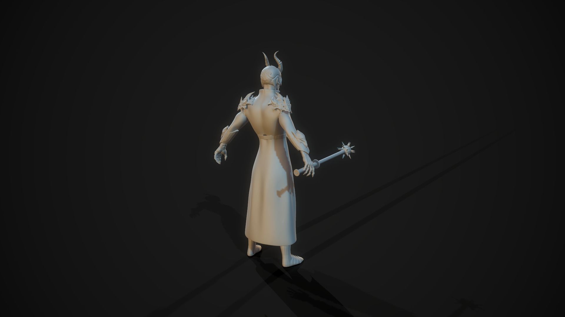 Demonologist man holding sword Free 3D model_19