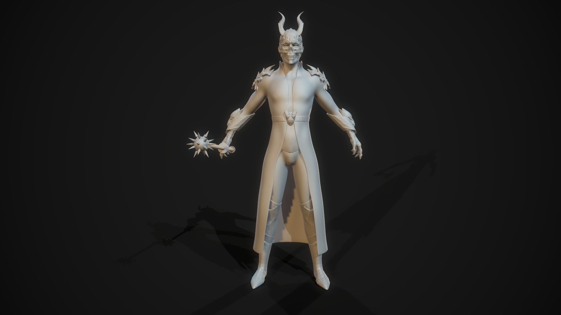 Demonologist man holding sword Free 3D model_1