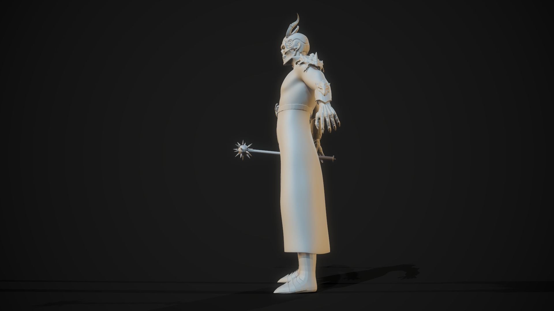 Demonologist man holding sword Free 3D model_24