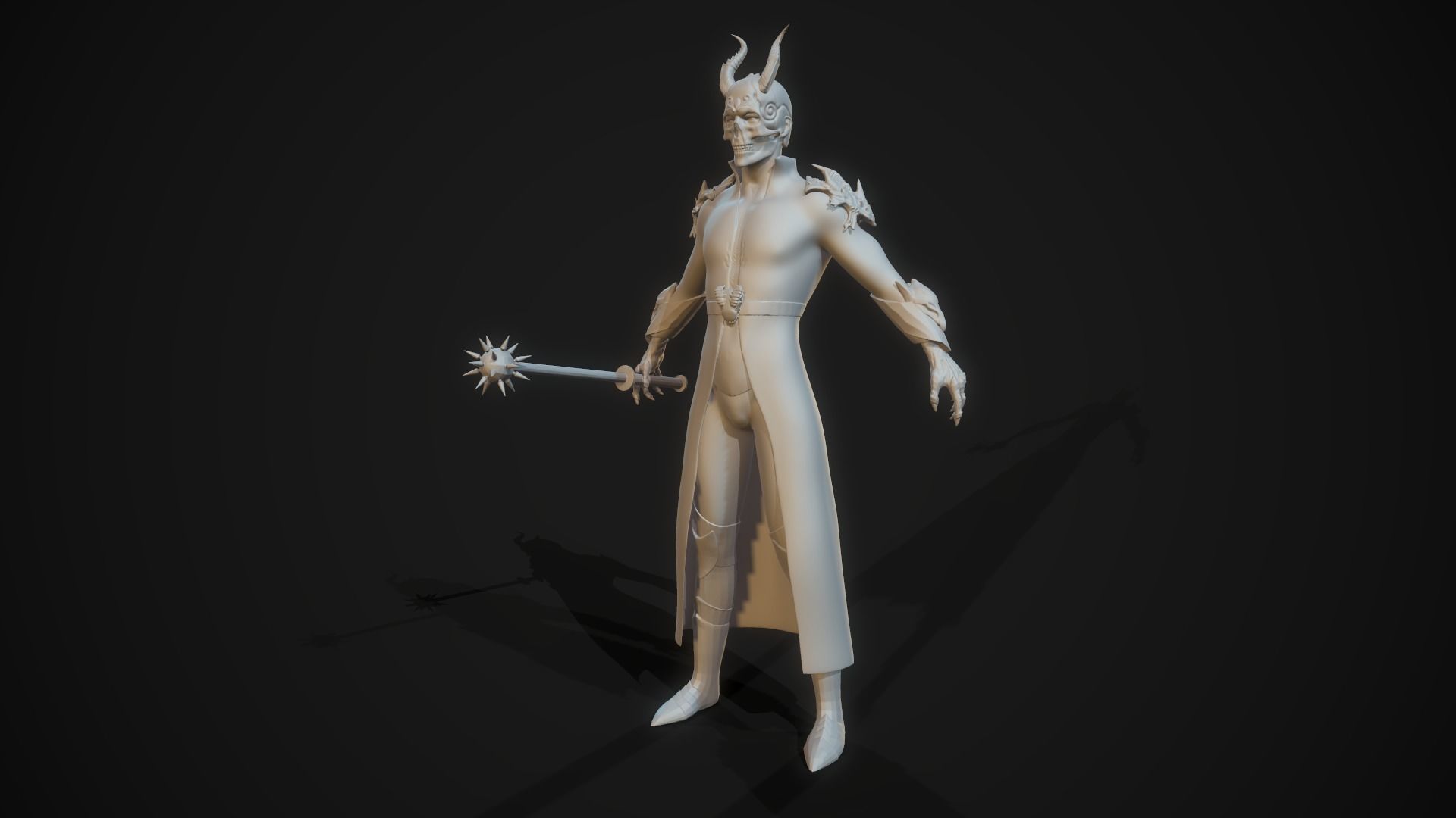Demonologist man holding sword Free 3D model_14