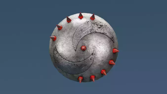 Lunar shield from medieval times  Low-poly 3D model