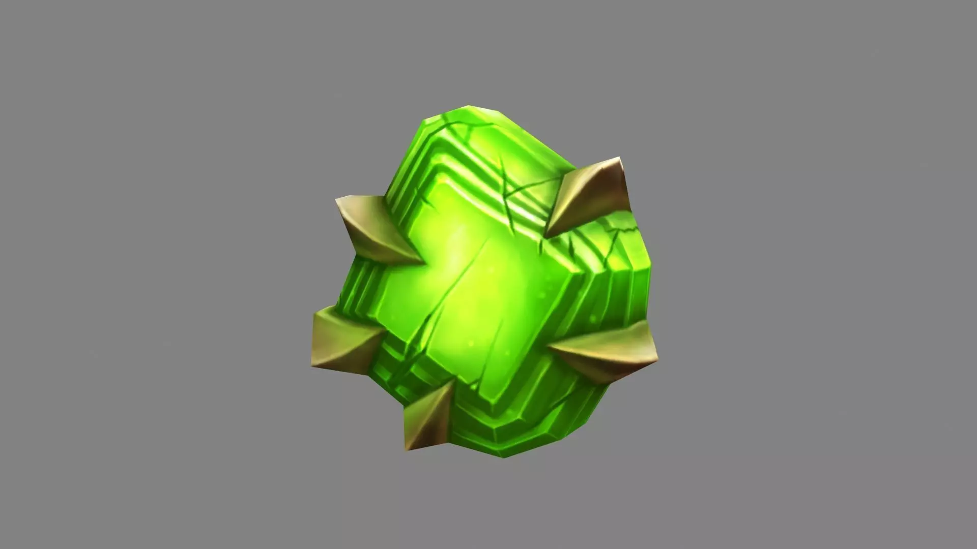 Cartoon Emerald - Green Agate - Jade - A magic weapon gem Low-poly 3D model_0