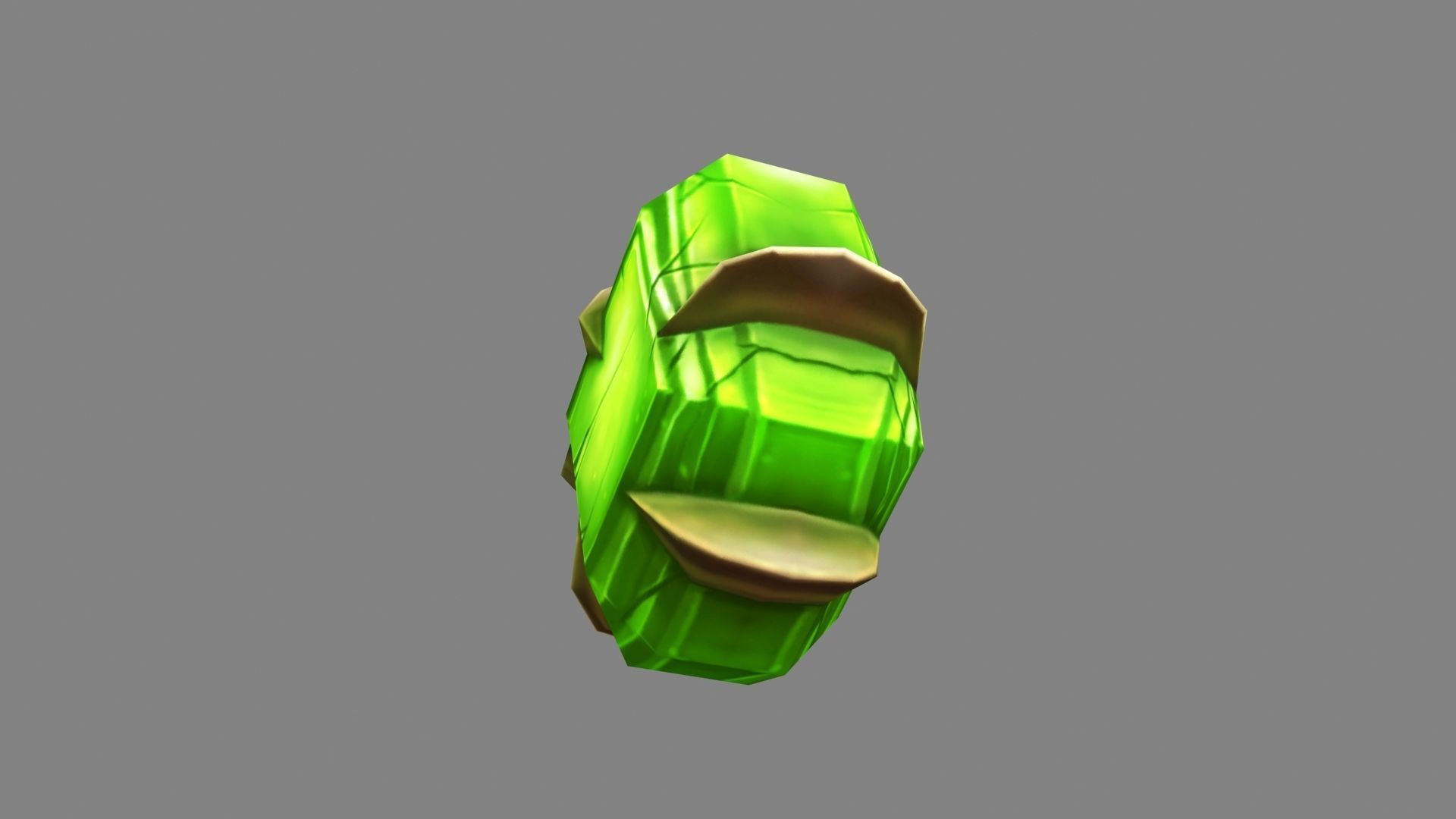 Cartoon Emerald - Green Agate - Jade - A magic weapon gem Low-poly 3D model_1
